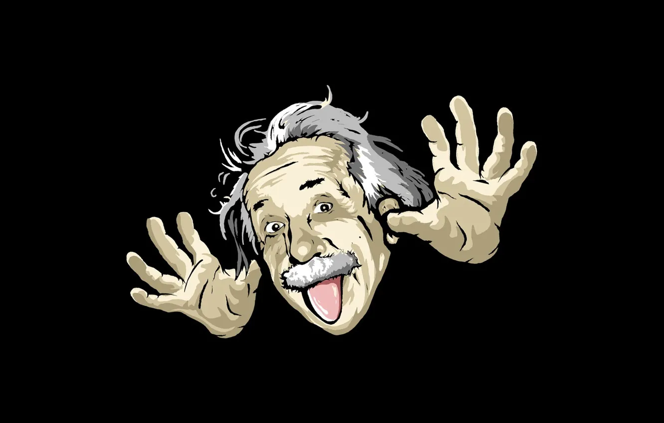 Photo wallpaper humor, Albert Einstein, cartoon