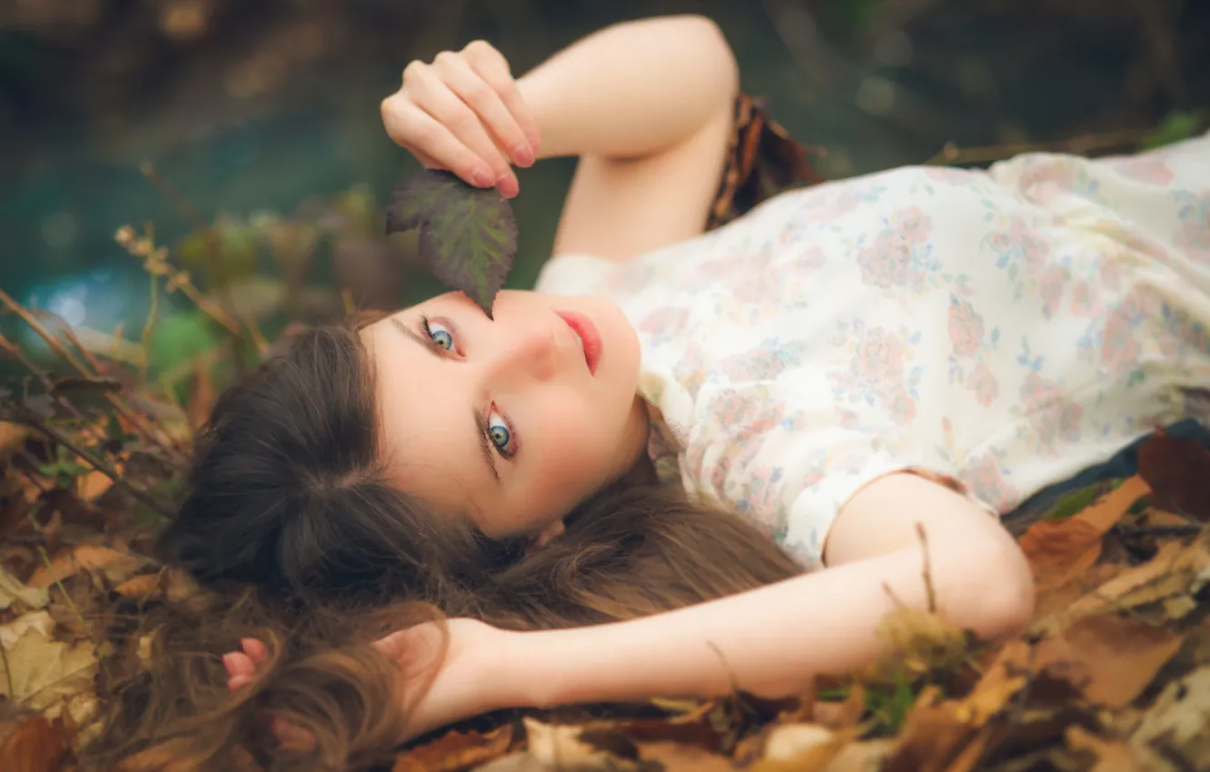 Photo wallpaper look, girl, nature