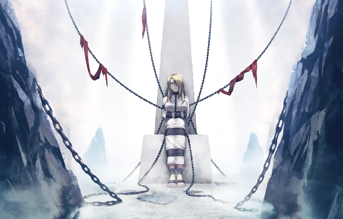 Photo wallpaper chain, girl., anime, games art, Deep One