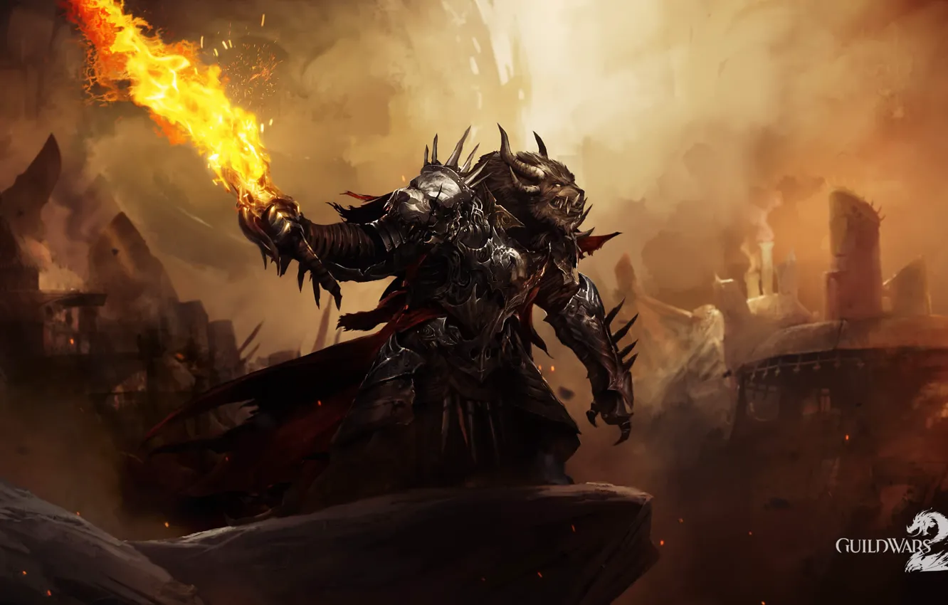 Photo wallpaper lights, monster, sword, Guild Wars 2