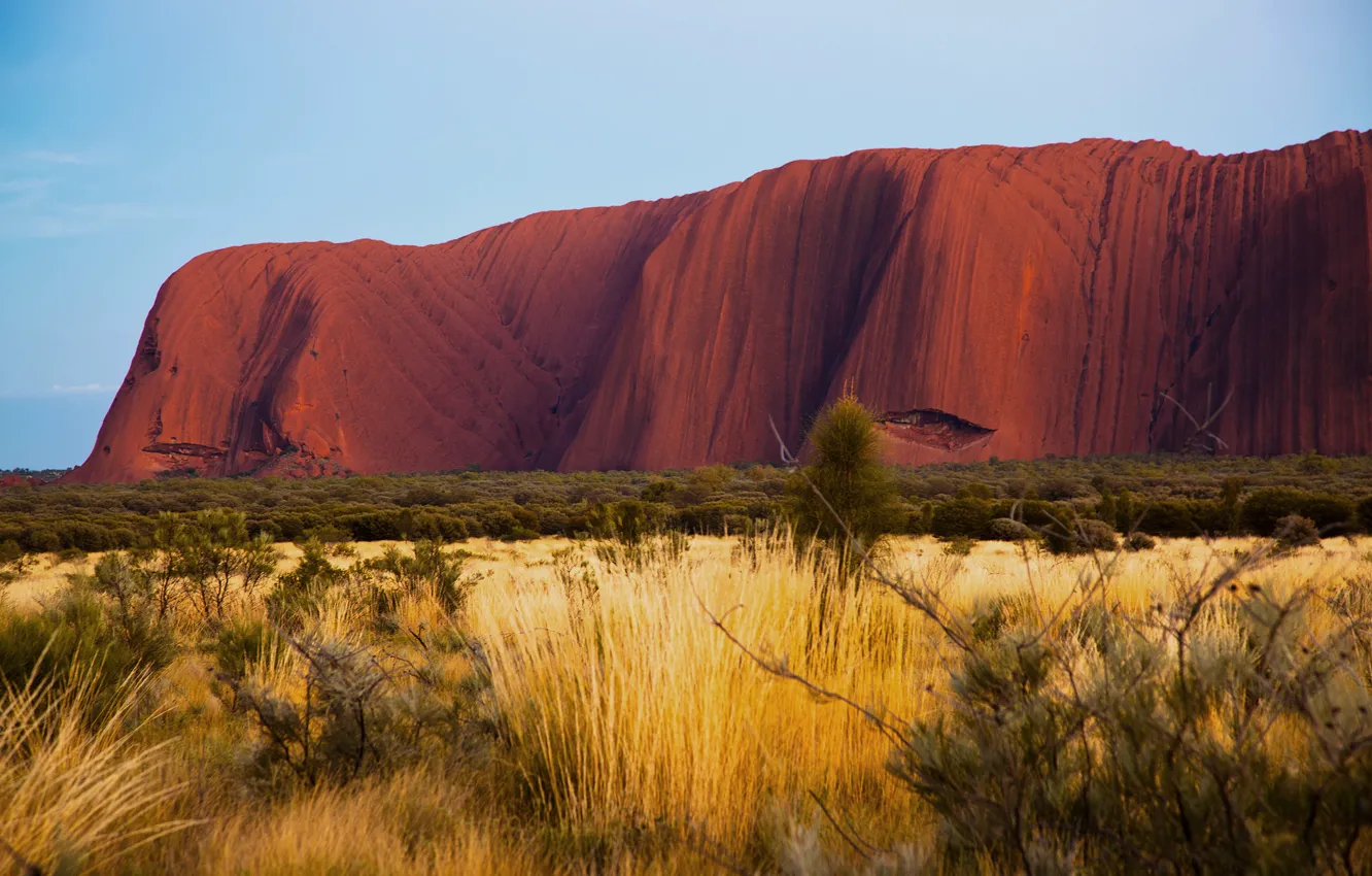 Photo wallpaper nature, desert, morning, Australia, Uluru, Ayers Rock, Uluru