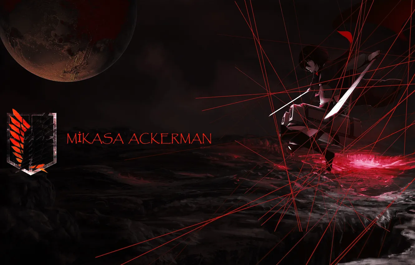 Photo wallpaper Shingeki No Kyojin, Attack of the titans, Mikasa Ackerman