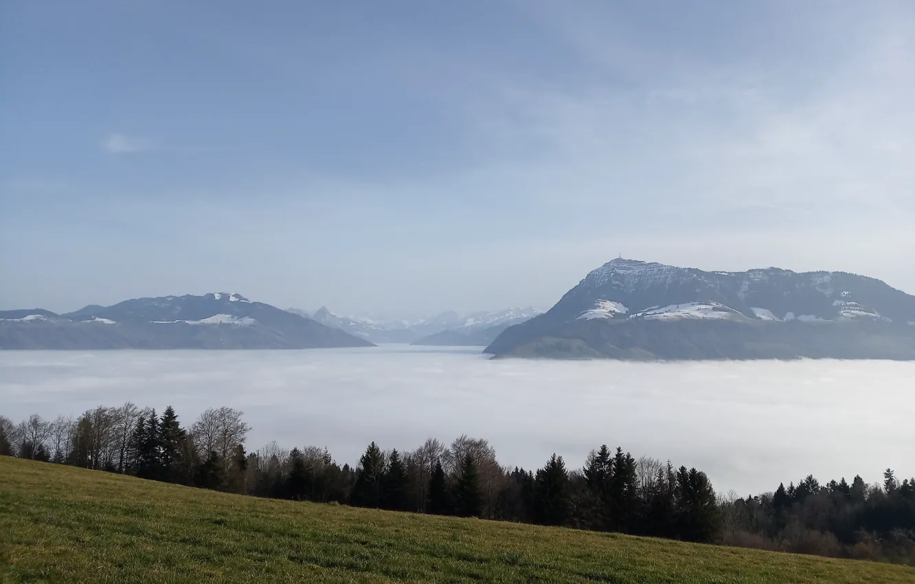 Photo wallpaper Switzerland, Alps, mount Rigi