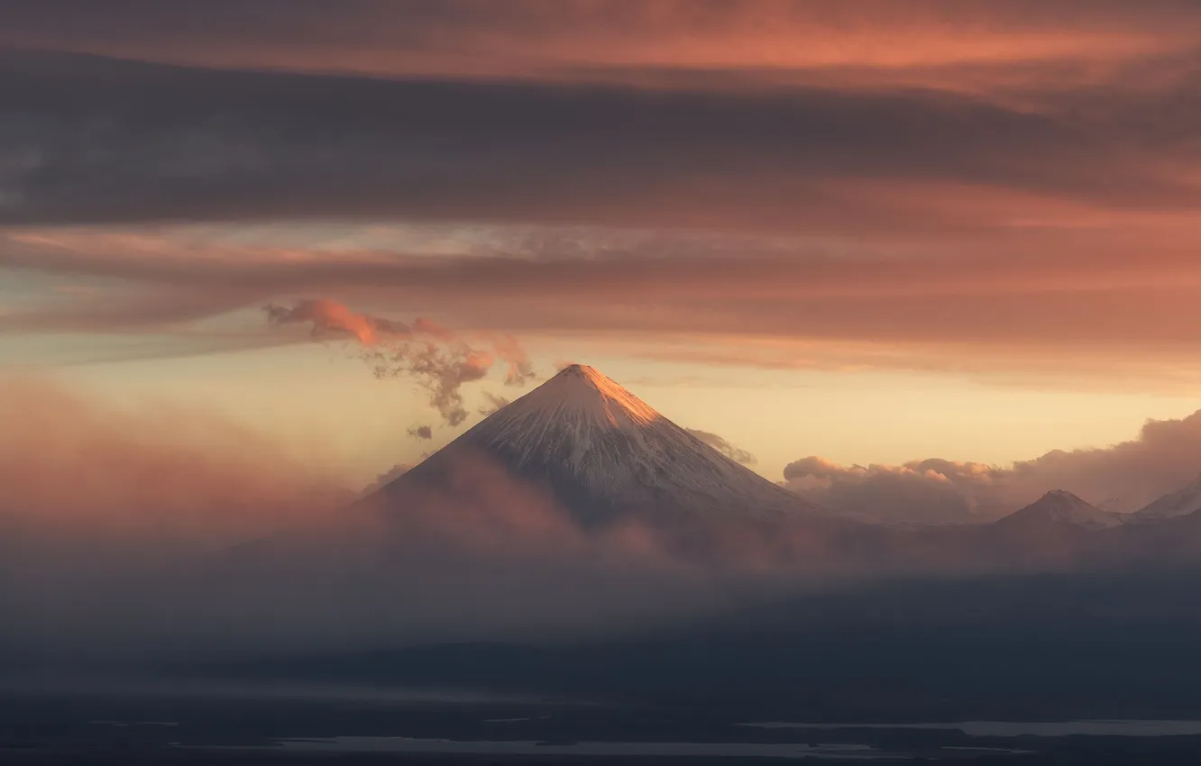 Photo wallpaper the sky, landscape, panorama, Klyuchevskaya Sopka, Anna Politova