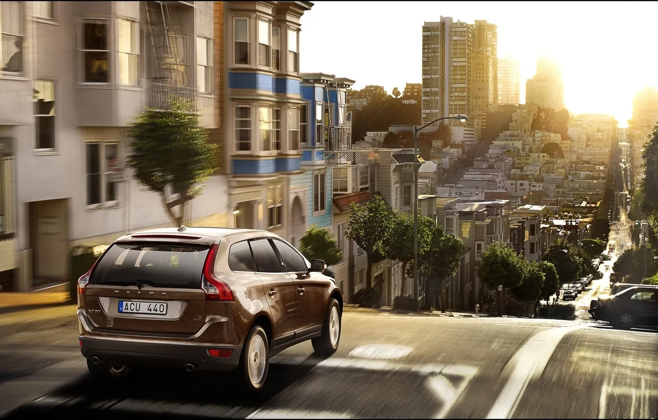 Photo wallpaper road, car, machine, auto, the sky, the sun, light, the city