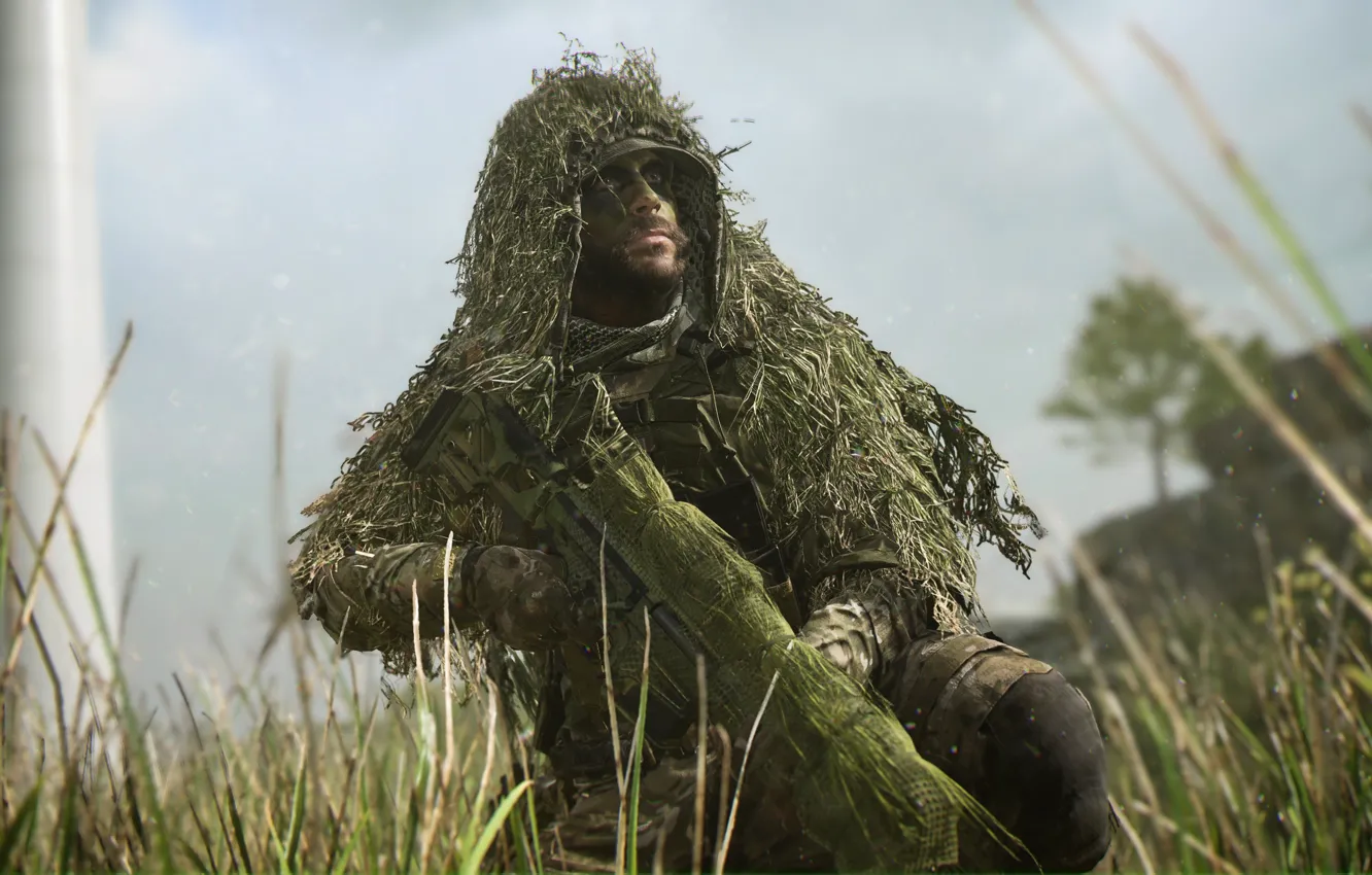 Photo wallpaper Soldiers, Sniper, Camouflage, Infinity Ward, Call of Duty: Modern Warfare 2, 2022, The first-person shooter, …