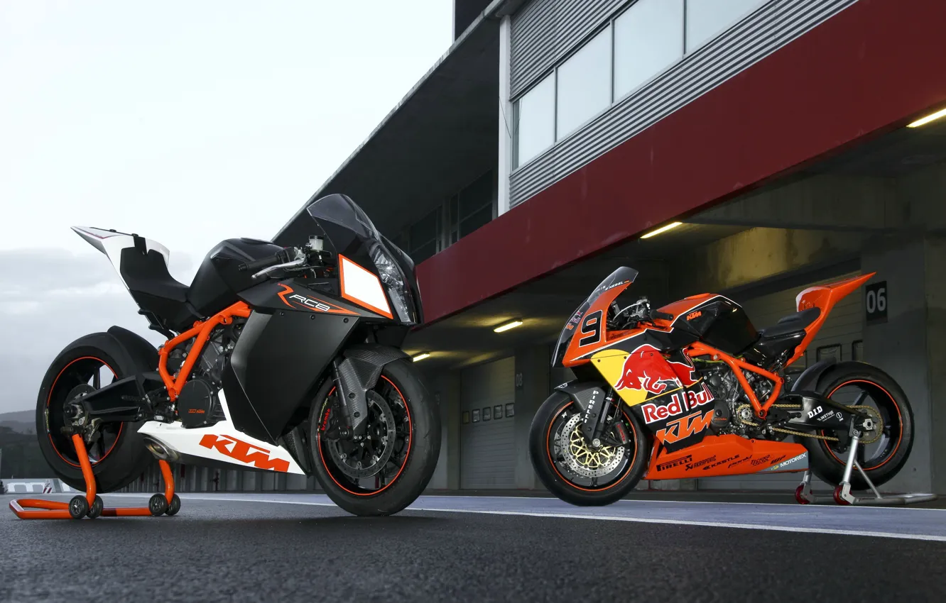 Photo wallpaper motorcycle, red bull, ktm, rc8, rc8r