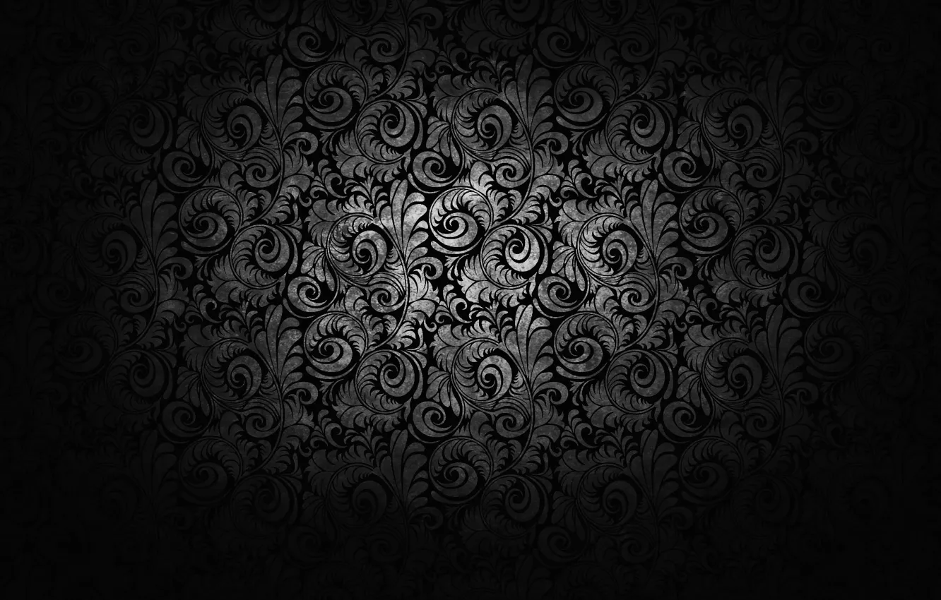 Photo wallpaper patterns, texture, black and white, ornament
