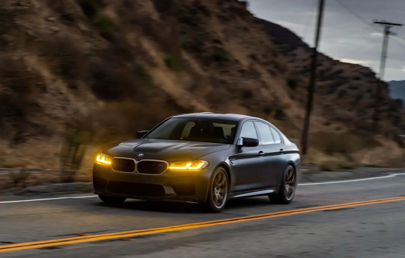 Photo wallpaper car, BMW, headlights, M5, F90, BMW M5 CS