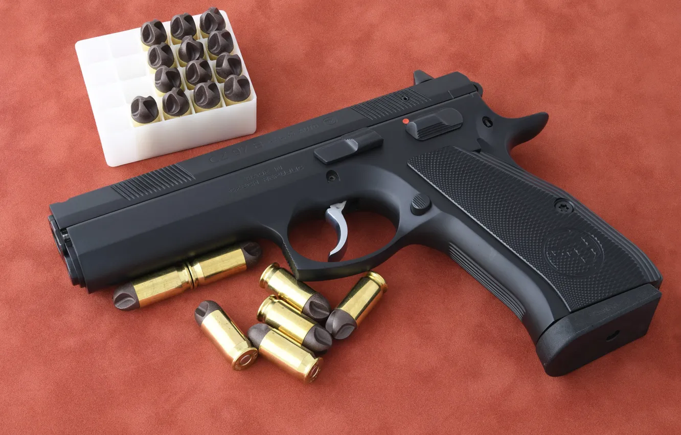 Photo wallpaper gun, cartridges, CZ 97B