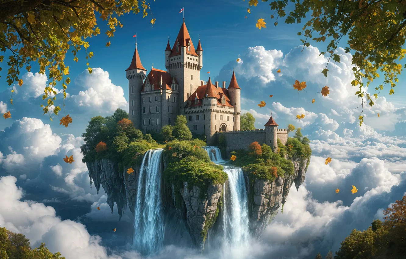 Photo wallpaper castle, AI art, neural network