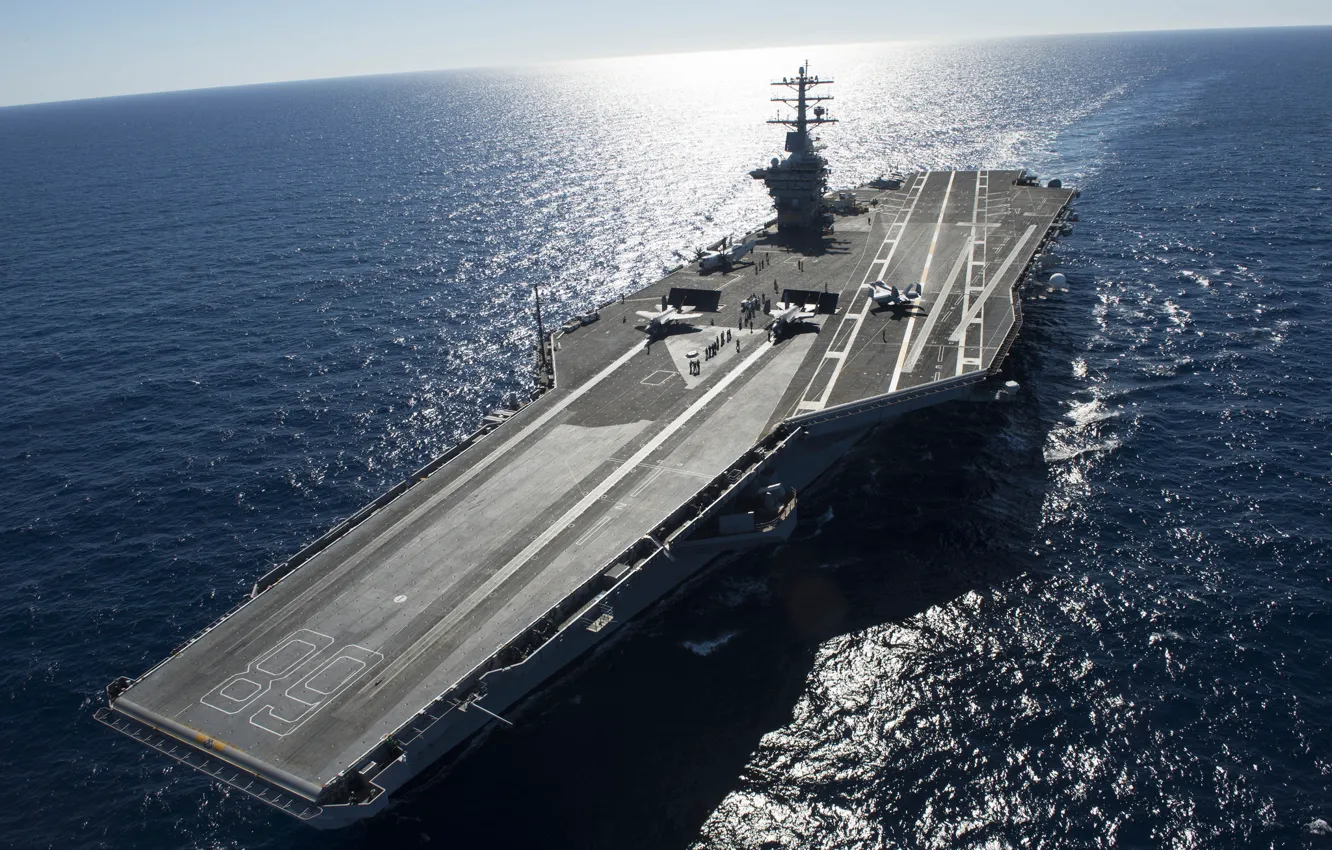Photo wallpaper sea, the carrier, first, type "Nimitz", USS Nimitz, from the, (CVN-68)