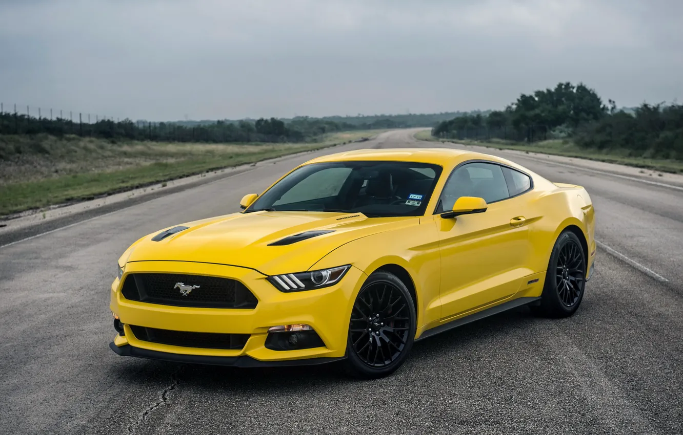 Photo wallpaper Mustang, Ford, Mustang, Ford, Hennessey, Supercharged, 2015, HPE750
