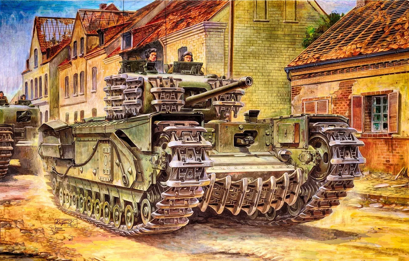 Photo wallpaper Art, Tank, Churchill, during the Second world war, Churchill, Infantry tank army