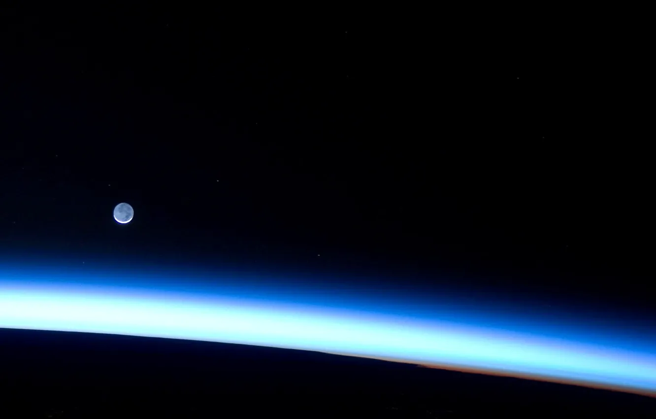 Photo wallpaper light, blue, planet, atmosphere
