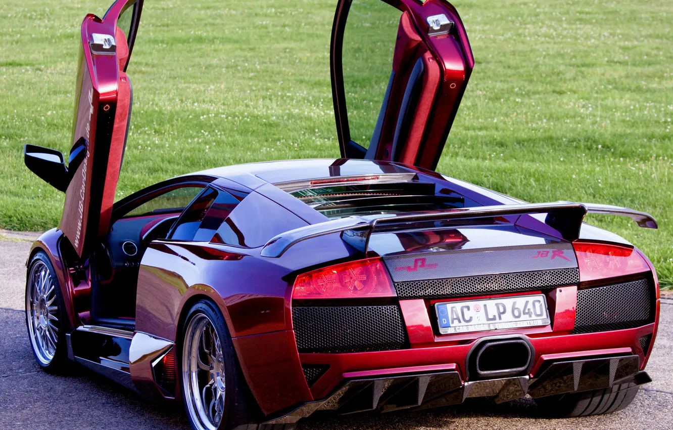 Photo wallpaper Lamborghini, murcielago, open doors, lp640, the rear part, Lambo-doors, JB Car Design