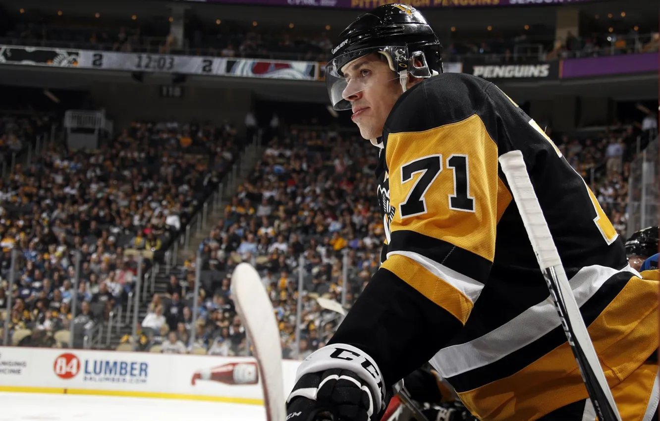 Photo wallpaper hockey, hockey player, Evgeni Malkin, Hockey, Pittsburgh Penguins, Pittsburgh Penguins