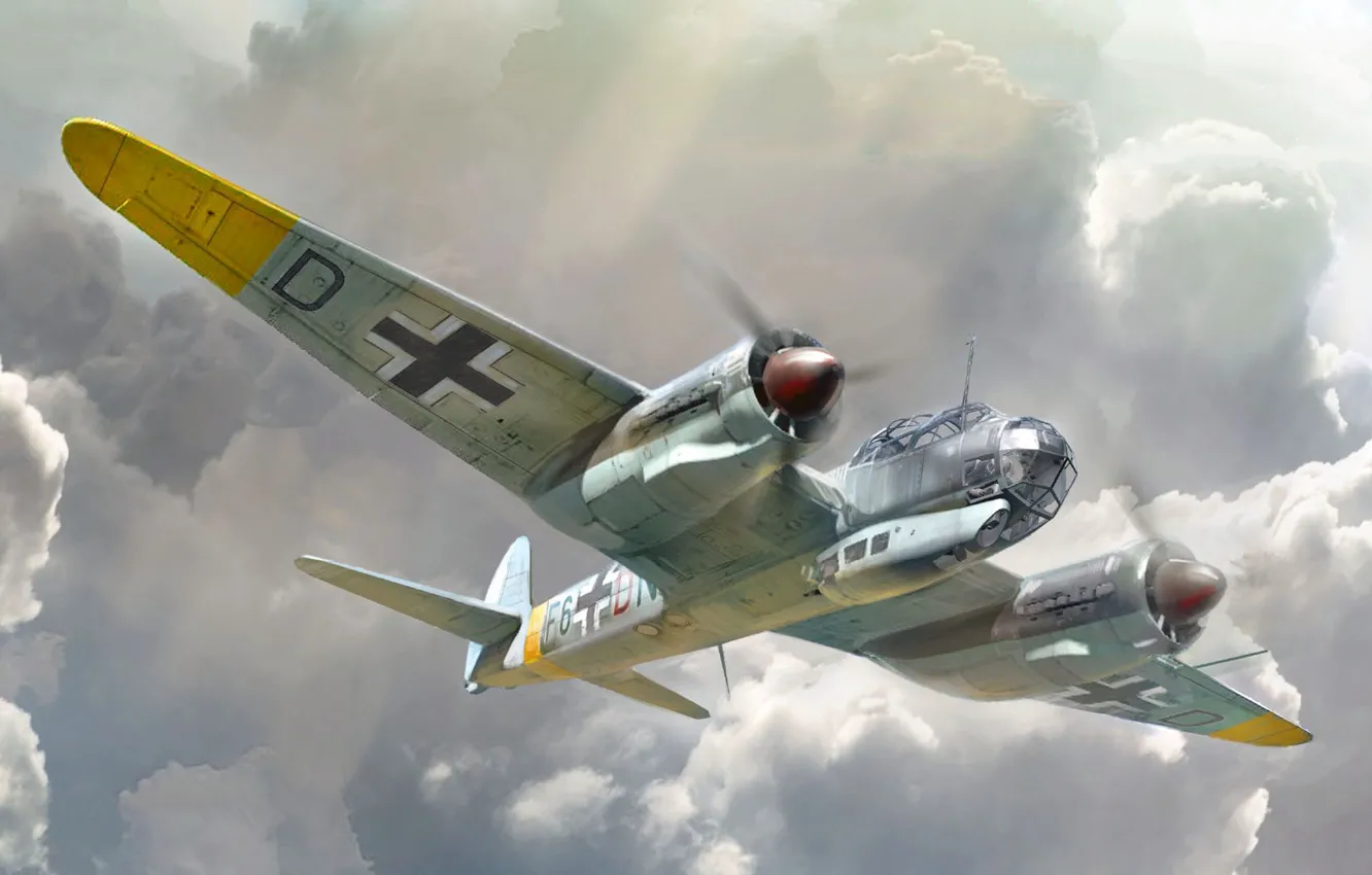 Photo wallpaper Junkers, Luftwaffe, spy plane, Ju 88D-1, long-range reconnaissance aircraft
