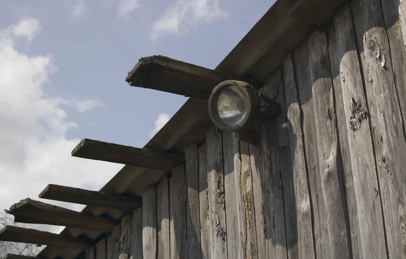 Photo wallpaper roof, the sky, trees, lights