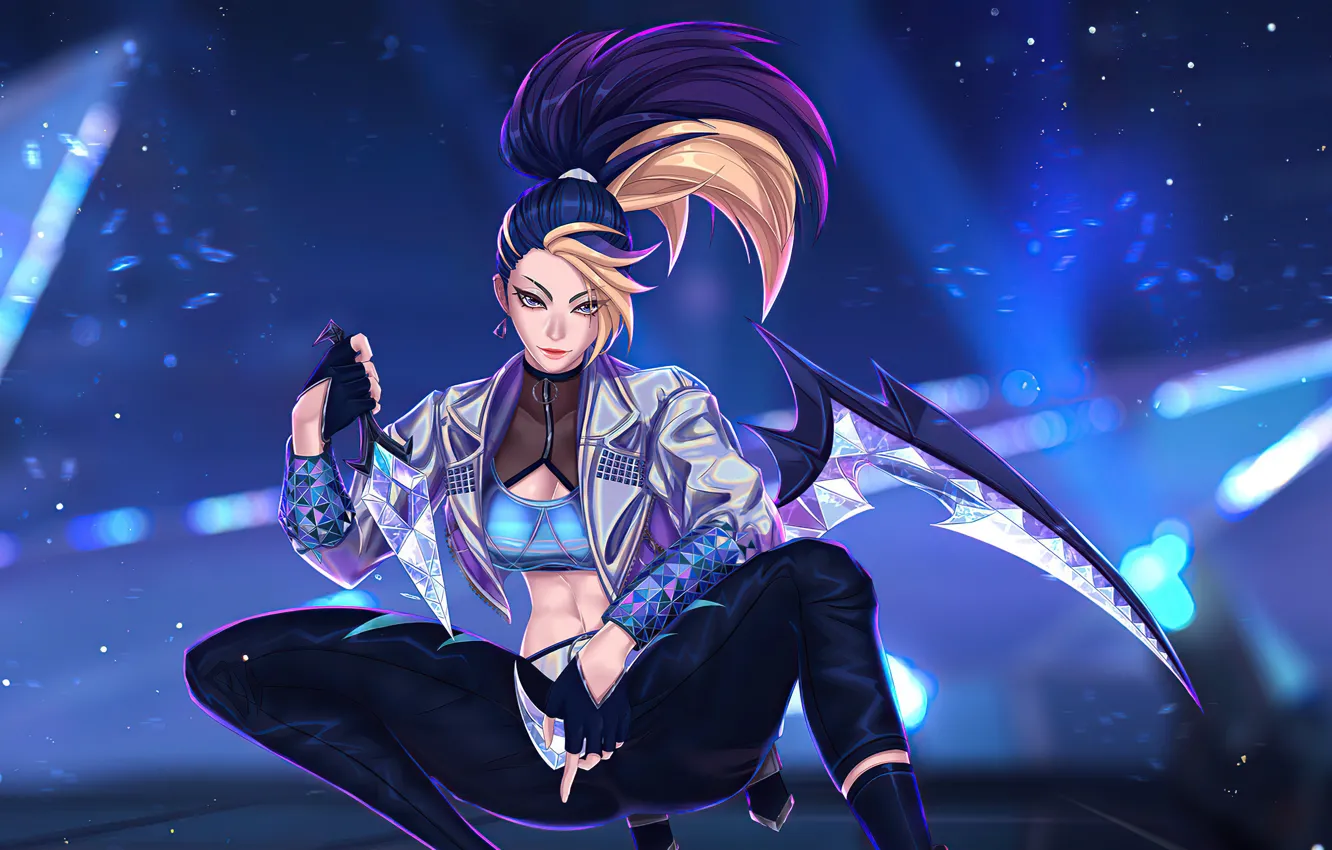Photo wallpaper look, style, weapons, the game, beauty, game, beautiful girl, Akali