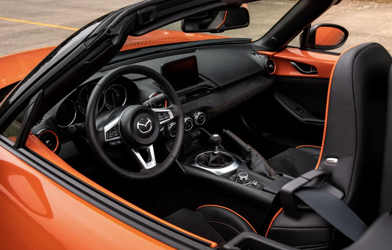 Photo wallpaper orange, Mazda, Roadster, salon, MX-5, 30th Anniversary Edition, 2019