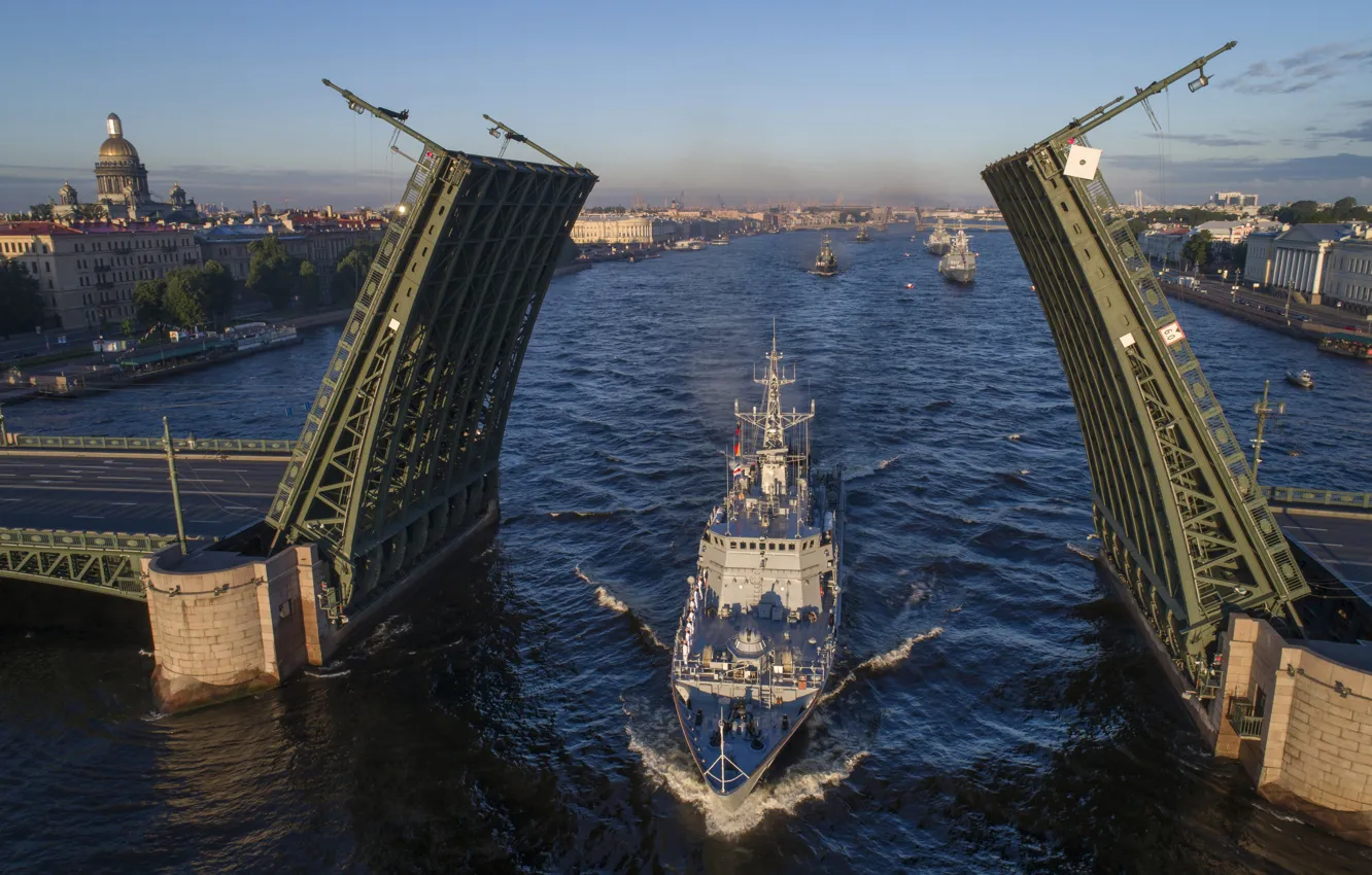 Photo wallpaper Navy, Neva, minesweeper, Alexander Obukhov