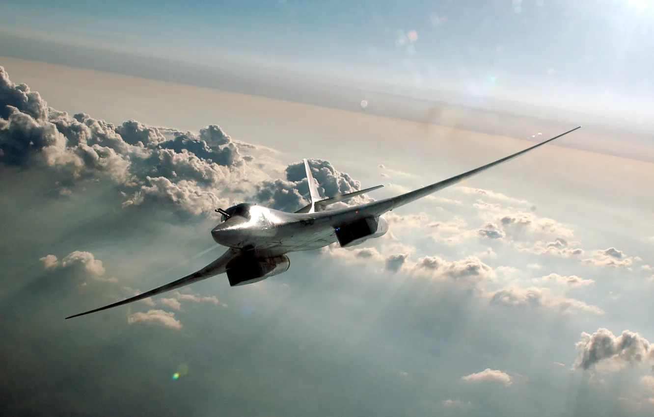 Photo wallpaper clouds, strategic, The Tu-160, supersonic, bomber bomber, "White Swan"