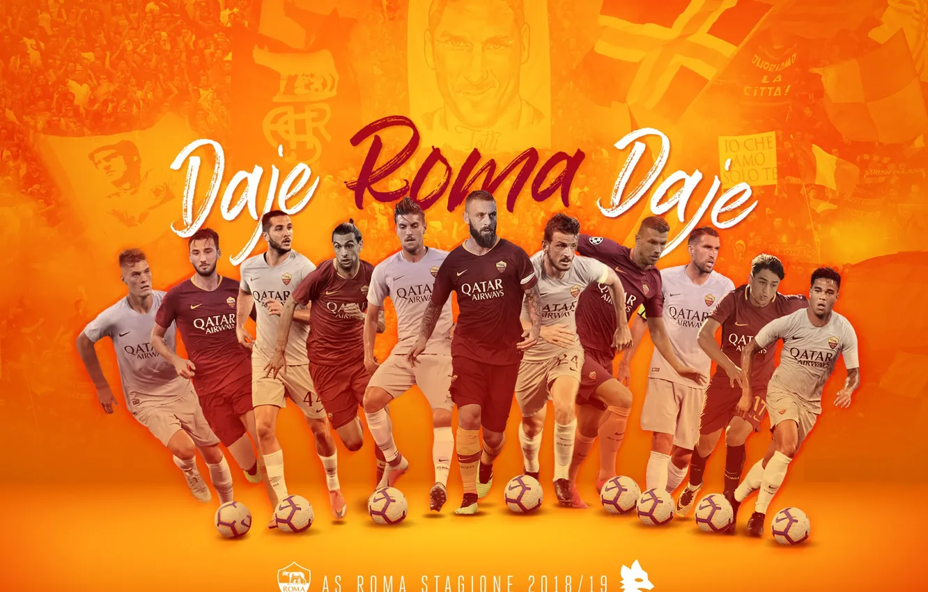 Photo wallpaper wallpaper, sport, football, AS Roma, players
