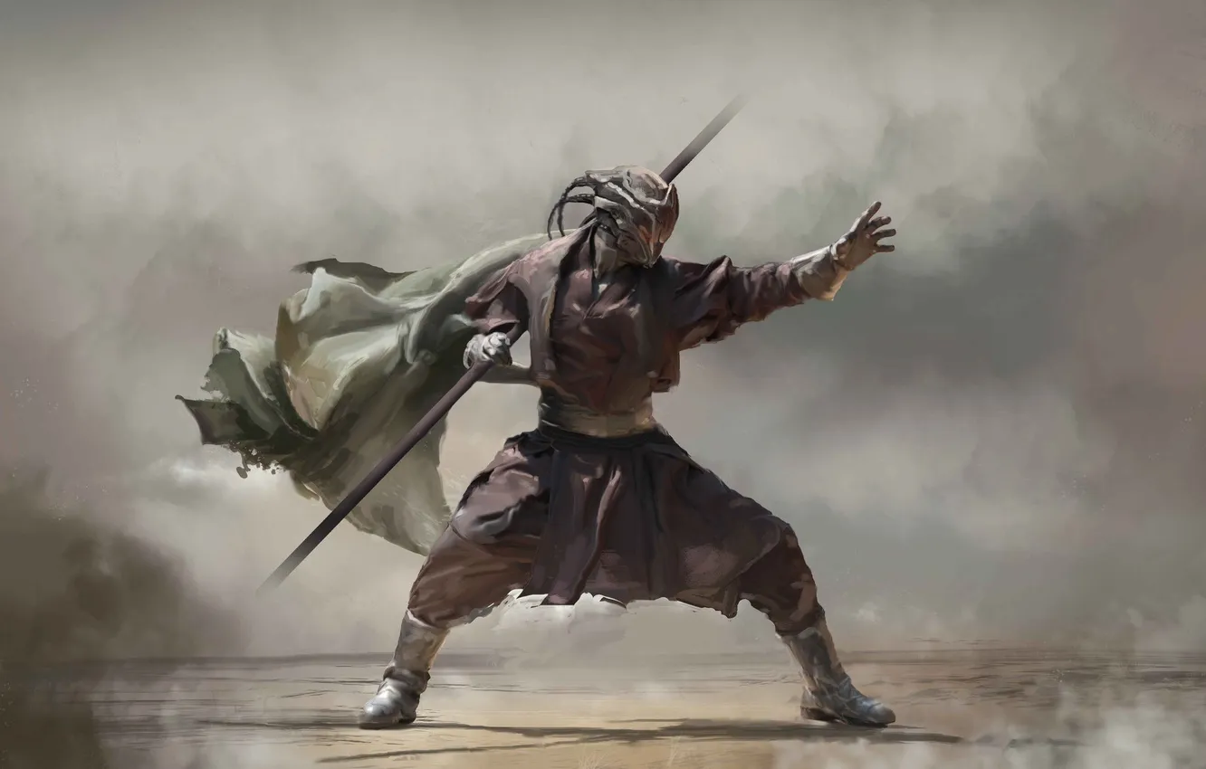 Photo wallpaper artwork, warrior, fantasy art