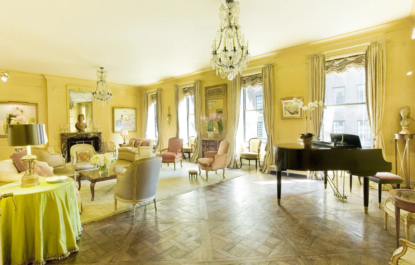 Photo wallpaper design, style, interior, apartment, megapolis, Manhattan, living room, East-Side