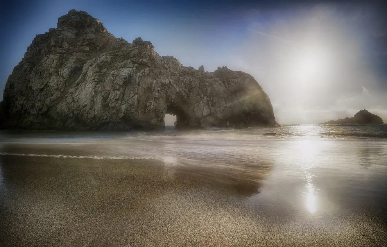 Photo wallpaper sea, landscape, rocks