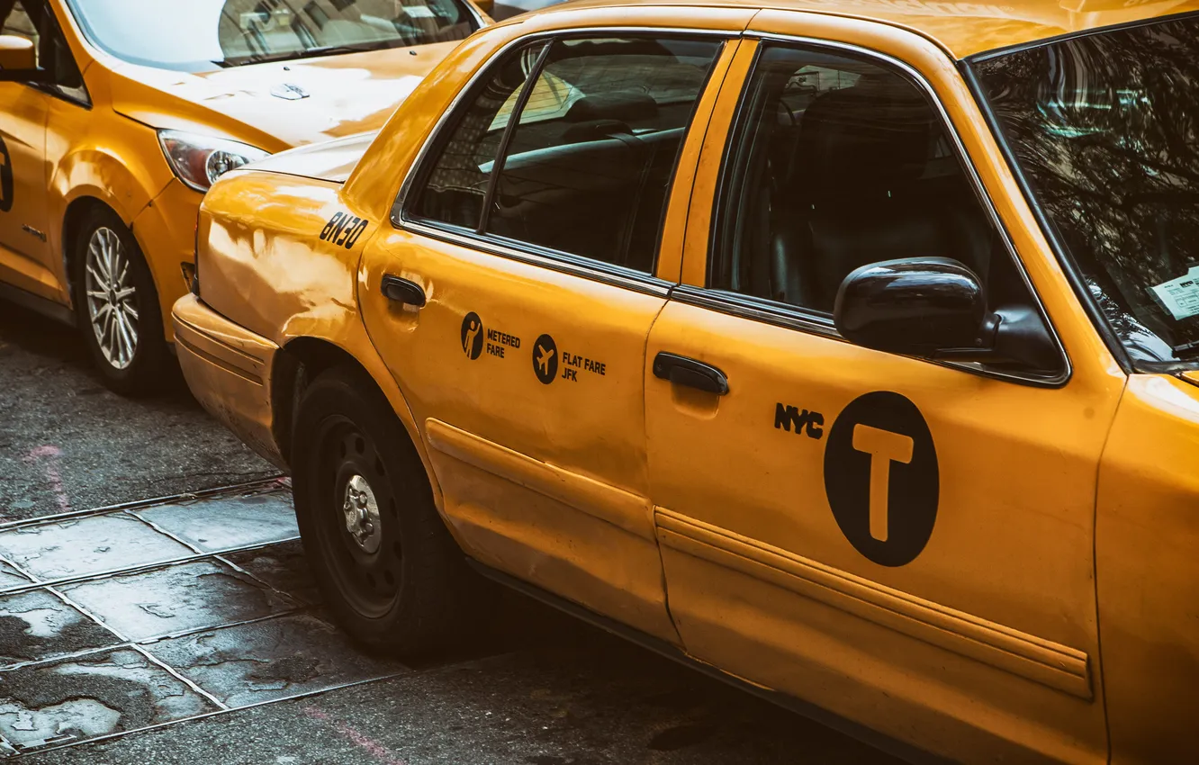 Photo wallpaper taxi, USA, yellow, New York, NYC, Taxi, CAR