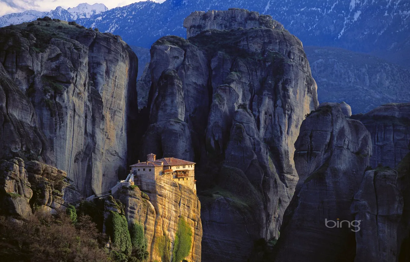 Photo wallpaper mountains, rocks, home