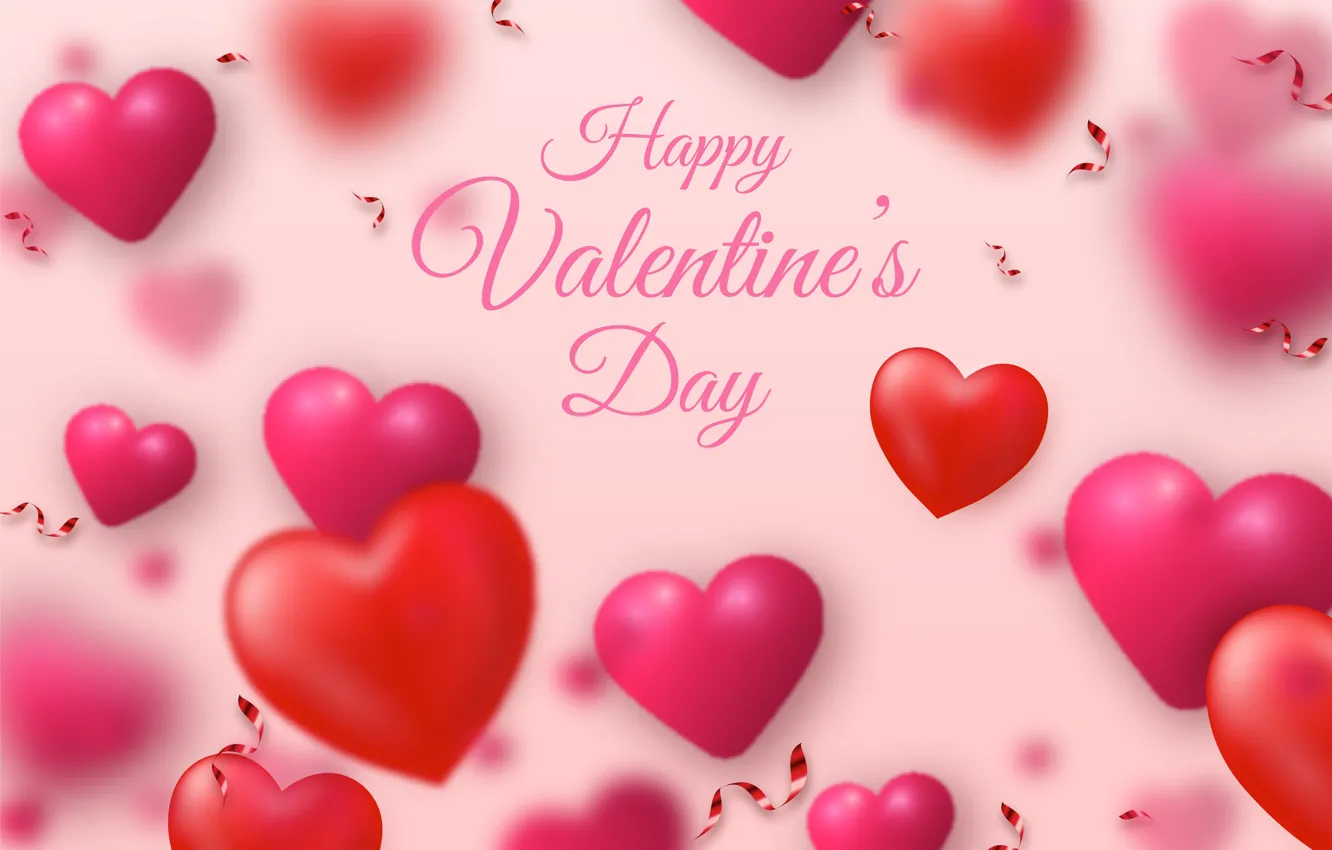 Photo wallpaper love, romance, heart, hearts, love, Valentine's day, pink, romantic