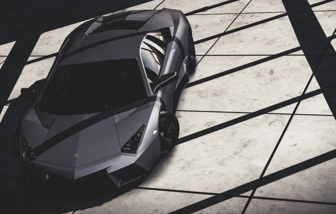 Photo wallpaper Reventon, dark, black, Need for Speed, Hot Pursuit, Lambordgini