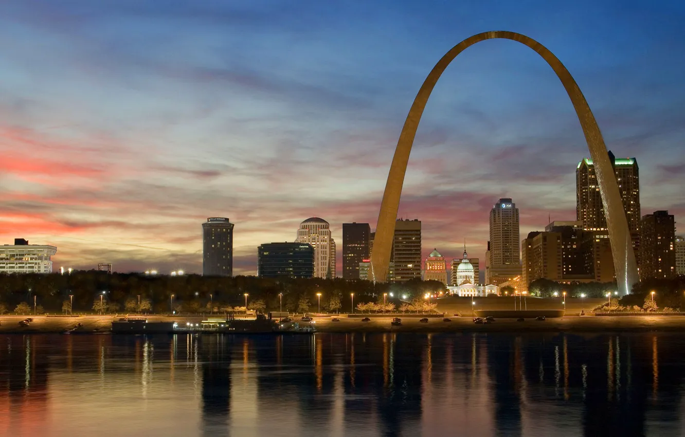 Photo wallpaper lights, home, arch, Missouri, USA, St. Louis