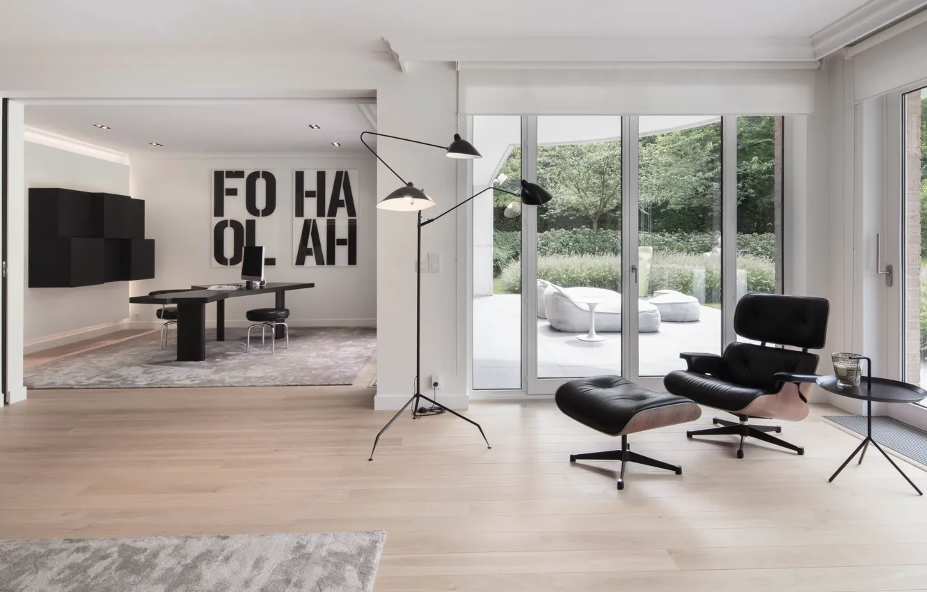 Photo wallpaper design, style, interior, Belgium, Belgium, office, home office, Uccle