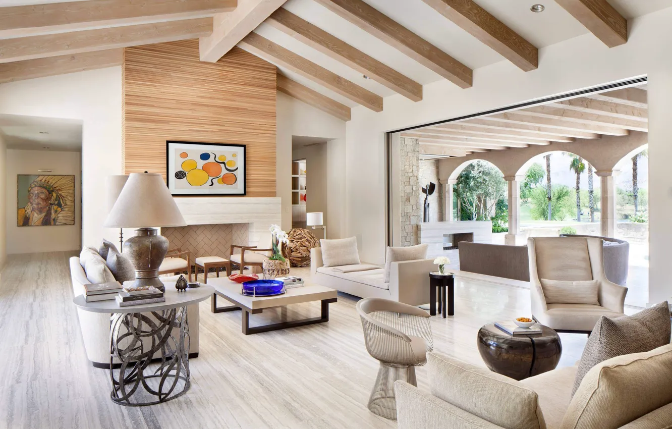 Photo wallpaper Villa, interior, living room, Home in Palm Springs