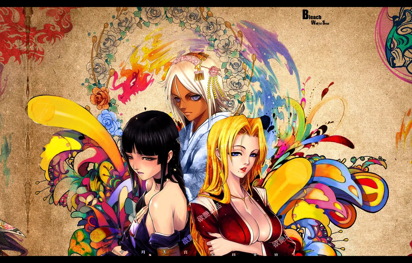 Photo wallpaper Bleach, Matsumoto, Yoruichi, Soi Fong