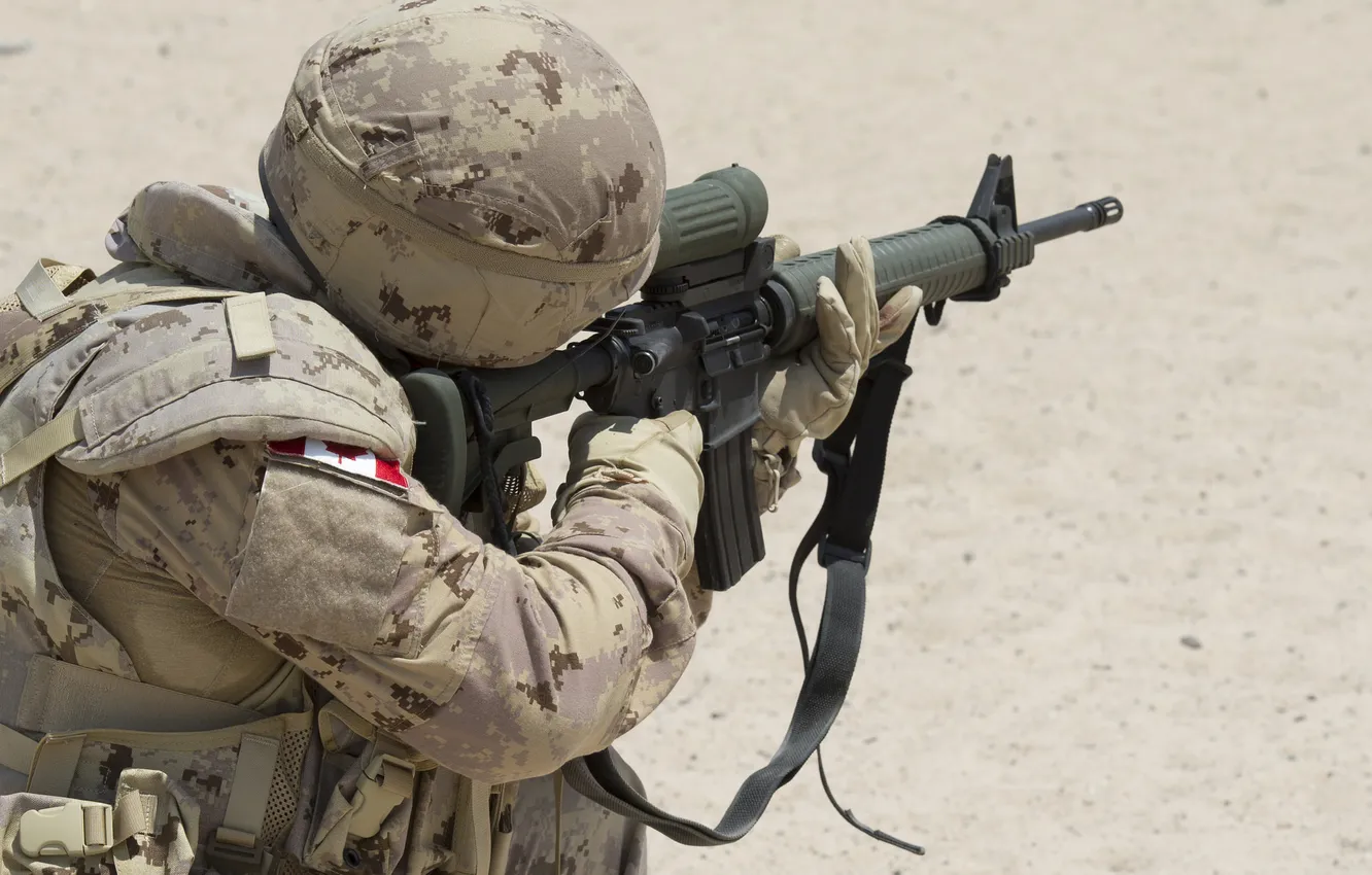 Photo wallpaper weapons, soldiers, Canadian Army