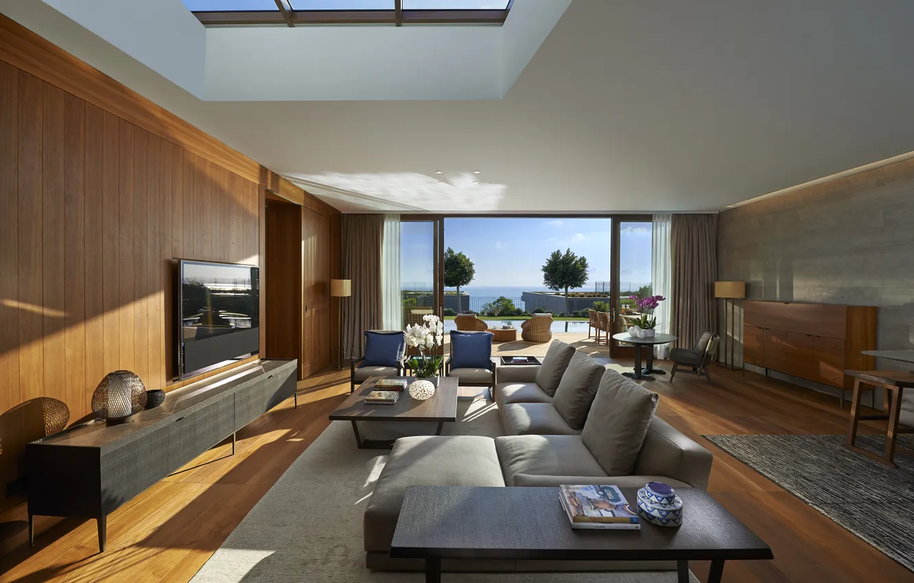 Photo wallpaper pool, living room, suite, Bodrum