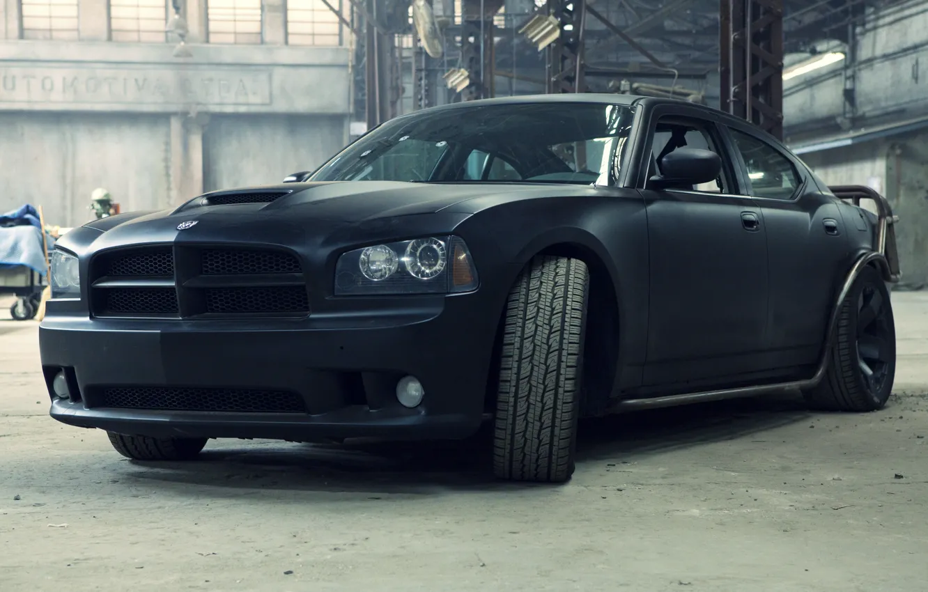 Photo wallpaper black, Matt, Dodge, black, Dodge, Charger, the charger, Fast and furious 5