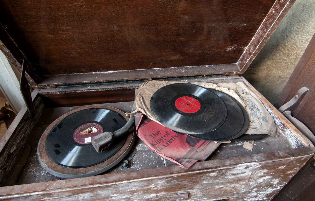 Photo wallpaper music, gramophone, records