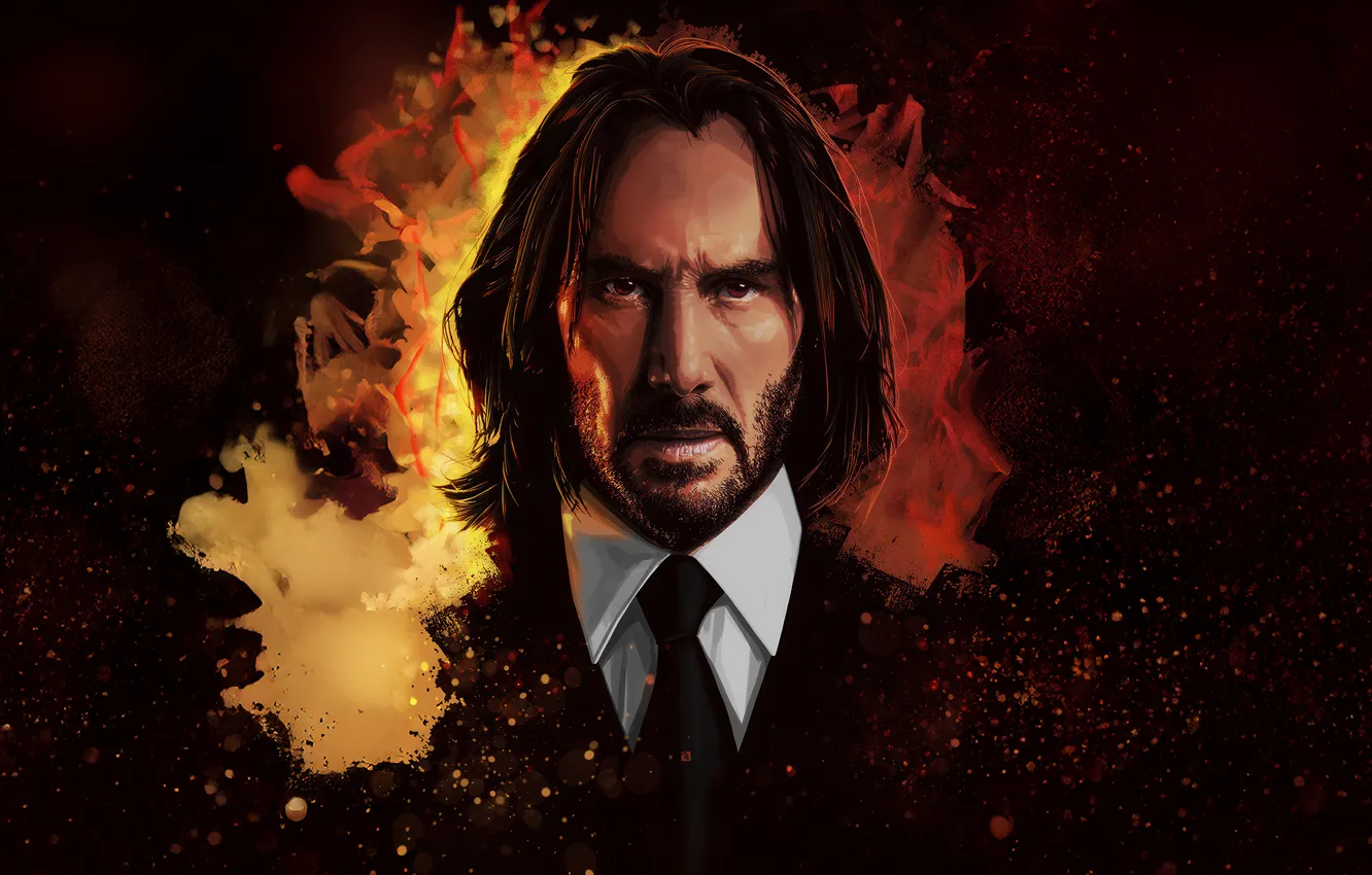 Photo wallpaper background, portrait, art, costume, Keanu Reeves, Keanu Reeves, John Wick, John Wick: Chapter 4