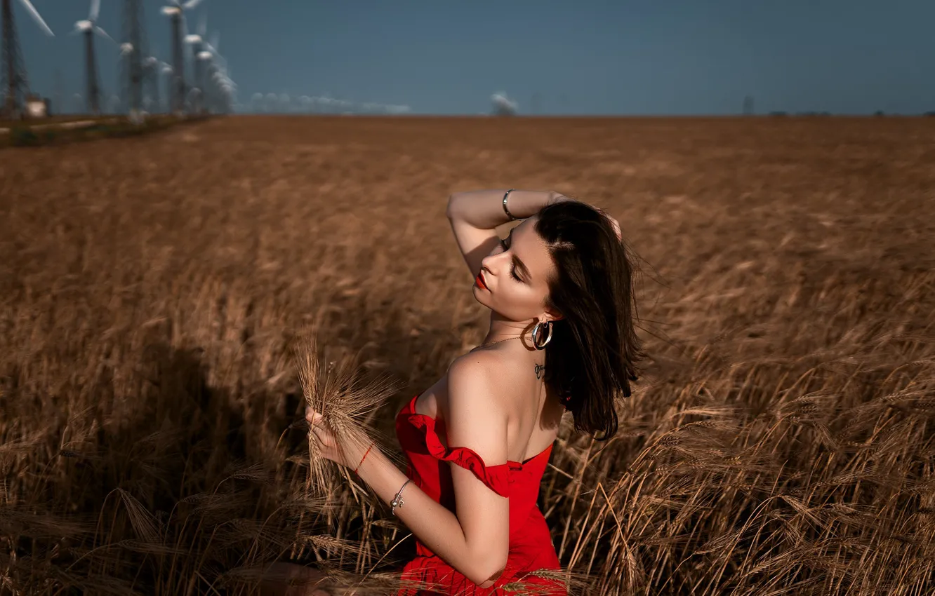 Photo wallpaper girl, nature, Lena