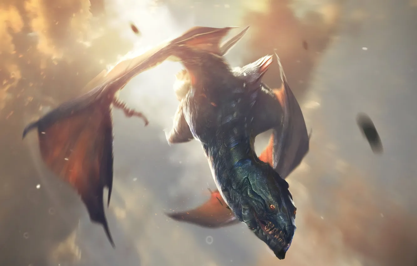Photo wallpaper the sky, dragon, the game, game, legends, The Elder Scrolls, Flies, The Elder Scrolls: Legends