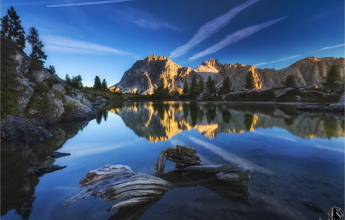 Photo wallpaper forest, mountains, nature, lake, reflection