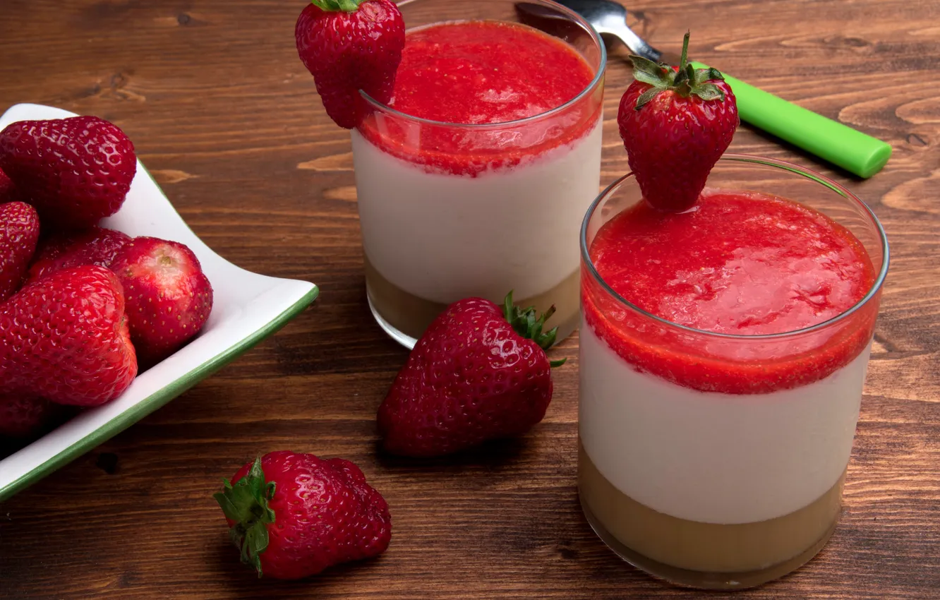 Photo wallpaper berries, strawberry, dessert, strawberry, cocktail, berries, milkshake, milkshake