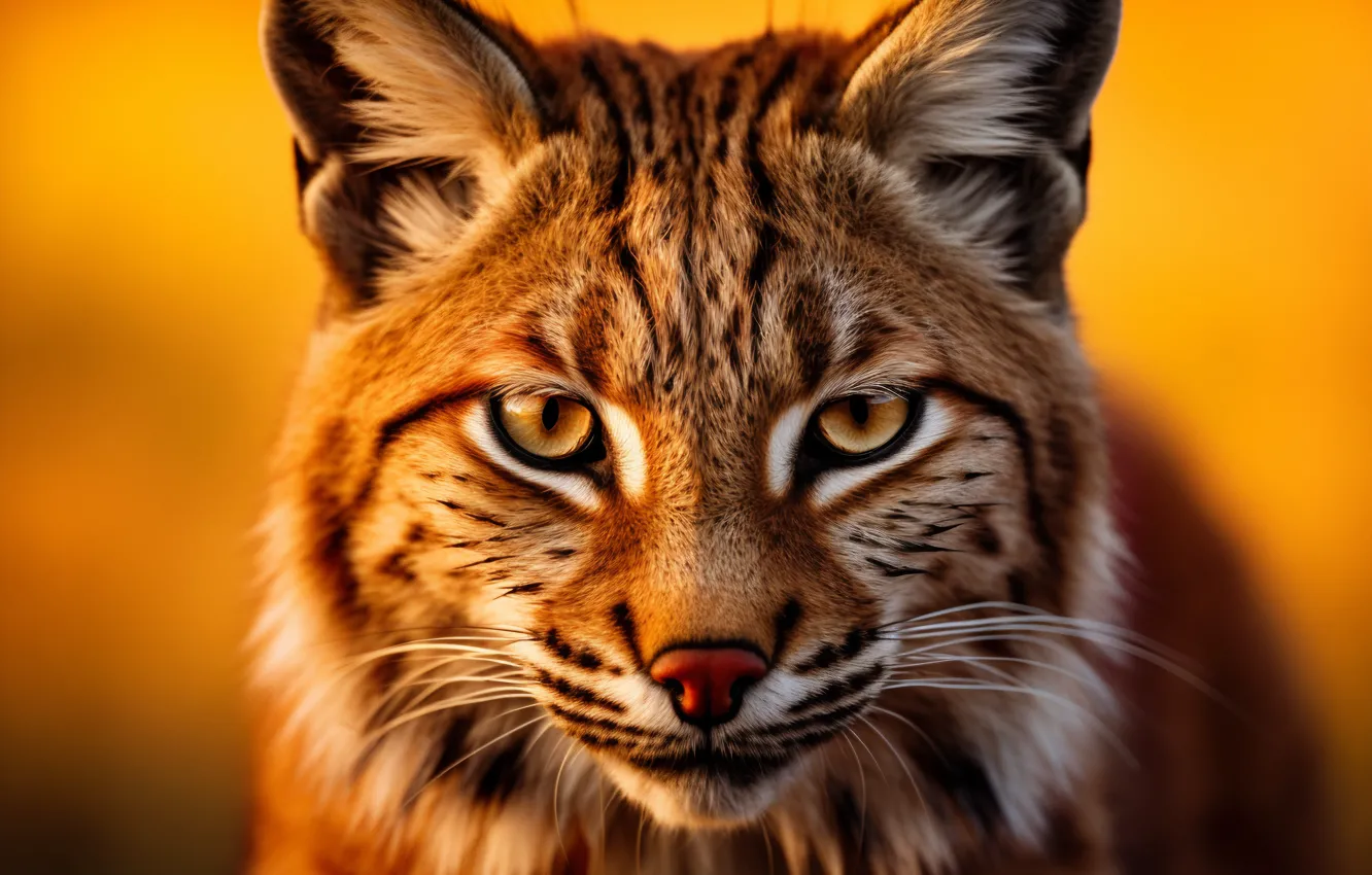 Photo wallpaper face, portrait, lynx, AI art, neural network