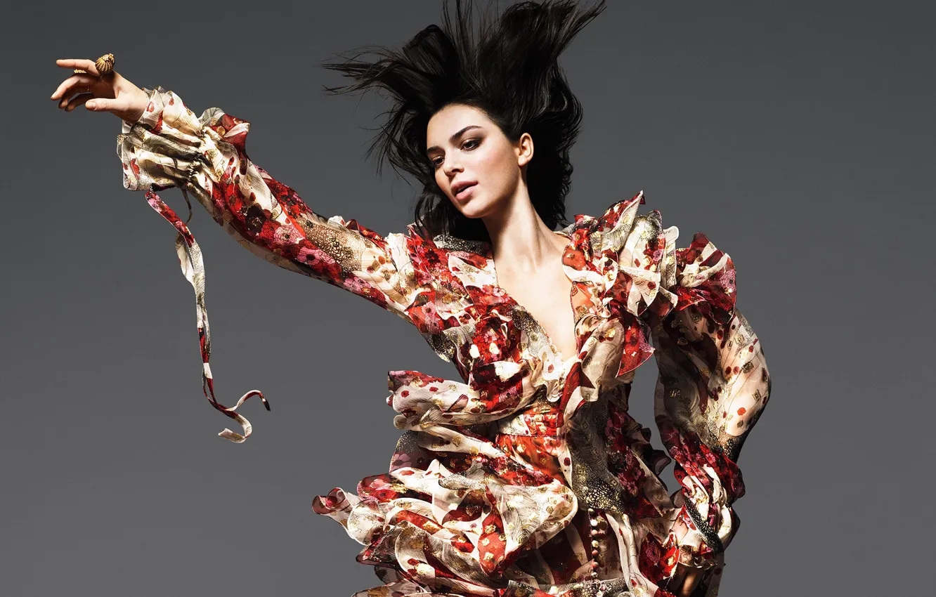 Photo wallpaper girl, model, hair, dress, Vogue, Kendall Jenner